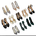 Women's High Heels And Sandals In Black White Green Purple Beige With Rhinestone Decor