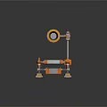 Industrial Equipment Orange Crawler Type With Conveyor Belt Top Mounted Sensor