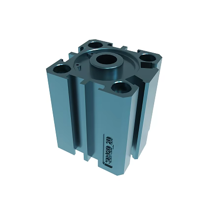 Precision Machined Industrial Metal Block With Holes And QF 2024 Marking 3d model