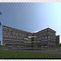 Modern Multi Storey Hotel Building With Glass Facade Greenery And Pool Area For Leisure