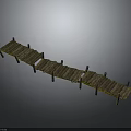 Rustic Outdoor Wooden Dock Structure With Weathered Planks And Support Posts