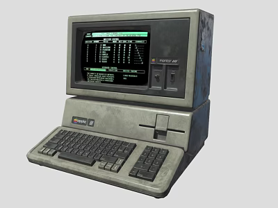 Vintage Desktop Computer With CRT Monitor Classic Keyboard And Retro Design 3d model