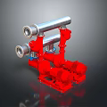 Industrial Red Pumps With Stainless Steel Piping And Mechanical Structure Components