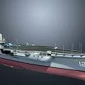 Aircraft Carrier Deck Featuring Blue Fighter Jets Control Tower And Red White Marker Lines