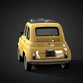 Small Yellow Car With Big Eyes In Cartoon Animated Style And Cute Look