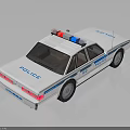 White Police Car Toy Model With Red Blue Lights And POLICE Lettering