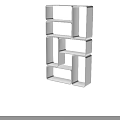 Entryway Console Cabinet White Modern Open Shelf Storage With Geometric Square Compartments 3d model