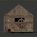 Wooden House Model Featuring Open Wooden Roof Interior Tools And Wooden Frame Structure