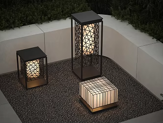 Modern garden lamp outdoor lamp landscape lamp combination camping lamp lawn lamp 3d model