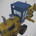 Yellow Heavy Duty Grader with Large Tires Cab and Mechanical Structure 3d model