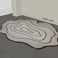Modern Abstract Shaped Rug With Black And White Layered Lines For Indoor Decor