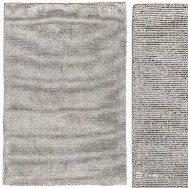 Stylish Gray Square Rugs With Smooth Surface And Vertical Striped Textures For Home Decor 3d model