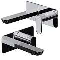Sleek Modern Bathtub Faucet With Chrome Finish And Wall Mounted Handles
