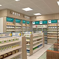 Well Organized Shopping Mall Store With Shelves Products Cashier Counter And Bright Lighting