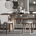Nordic Dining Table and Chair Combination 3d model