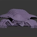 Detailed Purple Elongated Segmented Millipede Reptile On Gray Minimal Background