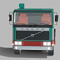 Volvo Green Tractor Truck With Red White Stripes And Cab Design