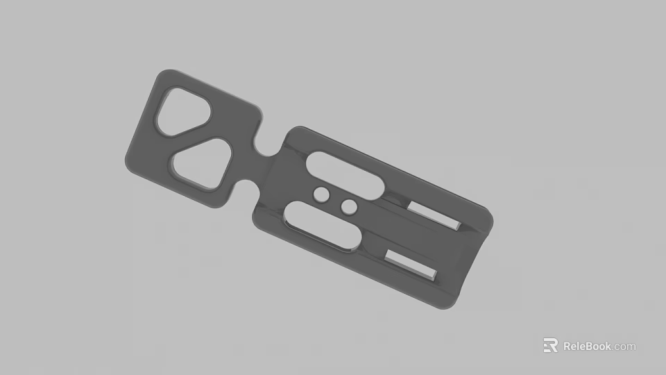 Black Metal Mechanical Component With Holes Slots And Industrial Functional Structure Design 3d model 