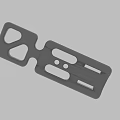 Black Metal Mechanical Component With Holes Slots And Industrial Functional Structure Design
