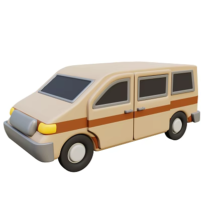 Modern minivan van toy car cartoon car 3d model Modern minivan van toy car cartoon car 3d model