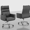 Modern Comfortable Leather Office Chair With High Back Adjustable Height And Swivel Wheels