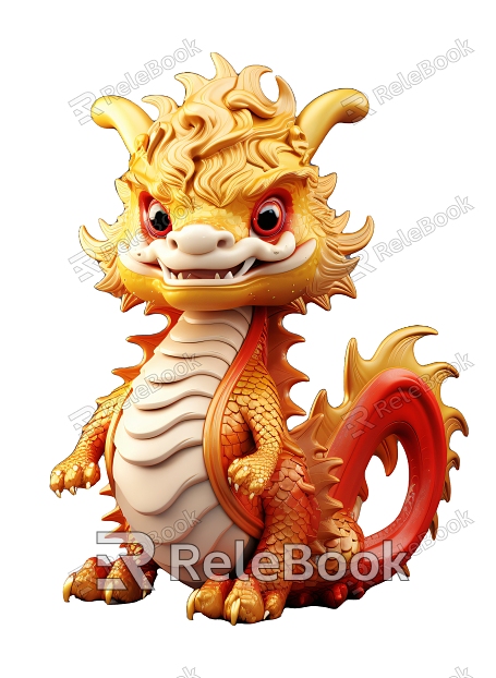 Dragon Year Decoration Dragon Country Tide Dragon IP Image Dragon Element Cartoon Dragon Dragon Mascot Lovable Dragon Digit Dragon Zodiac model