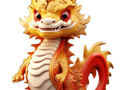 Dragon Year Decoration Dragon Country Tide Dragon IP Image Dragon Element Cartoon Dragon Mascot Lovable Dragon Digit Dragon Zodiac 3d model
