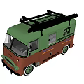 Green And Brown Functional Vehicle With Roof Rack For Mobile Pet Service