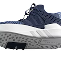 Stylish Blue Lace Up Sneakers With White Sole And Stripes