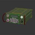 Green Portable Digital Communication Device with Buttons Knobs and Digital 3d model