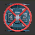 Industrial Valve With Blue Body And Red Handwheel For Industrial Systems