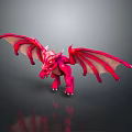 Vibrant Red Mythical Flying Dragon With Large Wings And Scaled Body