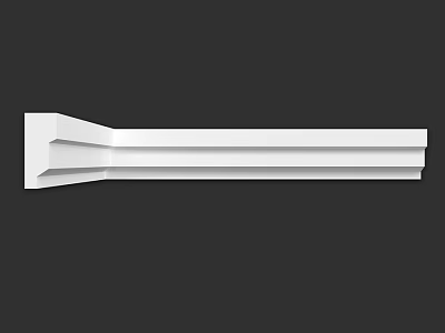 White Modern Architectural Decorative Component With Layered Structural Design For Interior Decoration 3d model