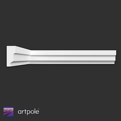 White Modern Architectural Decorative Component With Layered Structural Design For Interior Decoration 3d model