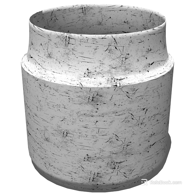 White Ceramic Decorative Ornament Set With Black Textured Modern Design For Home Interior 3d model 