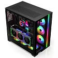 RGB Gaming PC Case With Transparent Side Panel And Colorful LED Cooling Fans