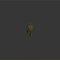 Futuristic Yellow And Green Weapon With Intricate Mechanical Design And Ornamental Details