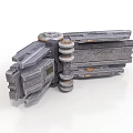 Elaborate Starship Metal Structure Design With Textured Components And Engine Modules 3d model