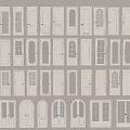 Various Styles Of White Doors With Different Designs And Glass Panels