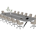 Modern Conference Table and Chair Office Chair 3d model