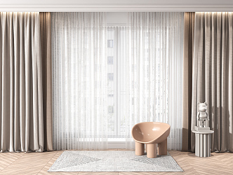 Modern Curtains 3d model