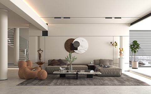 Modern Living Room Simple Living Room 3d model