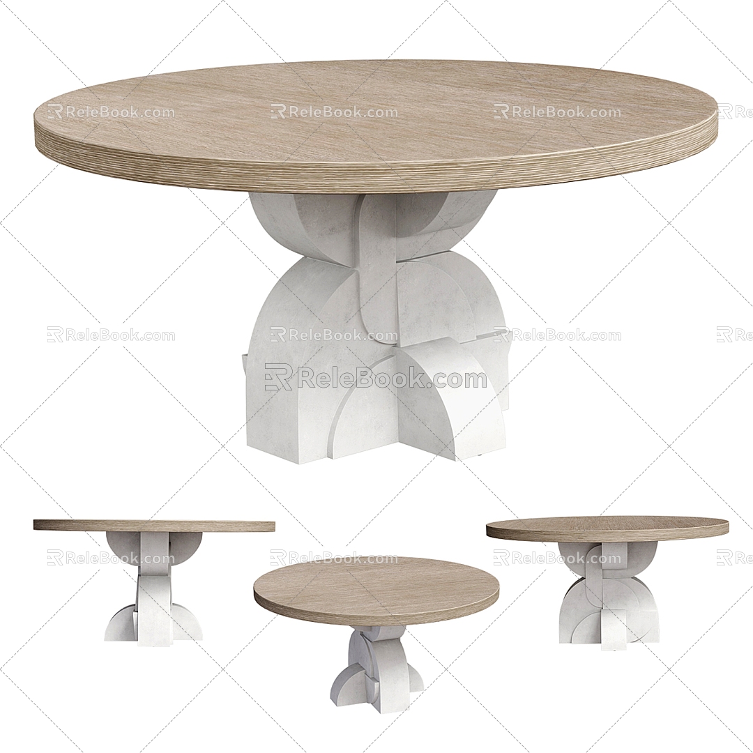 Bernhardt solid wood dining table 3d model