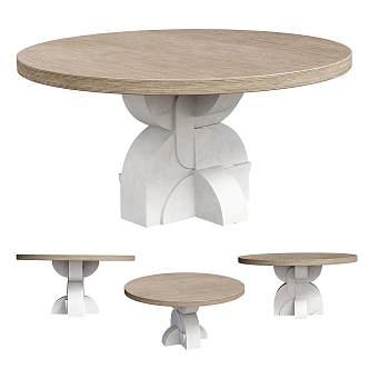 Bernhardt solid wood dining table 3d model