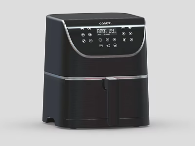 GODOR Black Air Fryer With Digital Display And Control Buttons For Kitchen Appliances 3d model