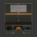 Modern Gray Equipment with Orange Black Stripes and Yellow Hexagon Display and Bottom Handles Structure