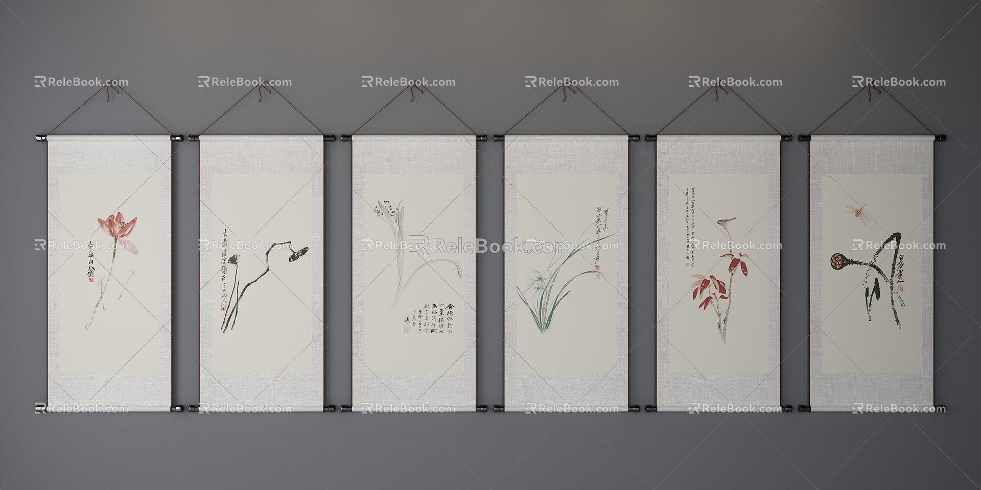 New Chinese Decorative Painting 3d model