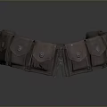 Brown Multifunctional Utility Belt With Multiple Pockets For Daily Essentials 3d model
