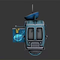 Functional Food Truck With Neon Sign Noodle Bowl Chopsticks Colorful Lights And Silver Blue Body