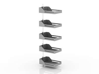 Practical Multi Layer Metal Kitchen Storage Rack With Removable Trays 3d model